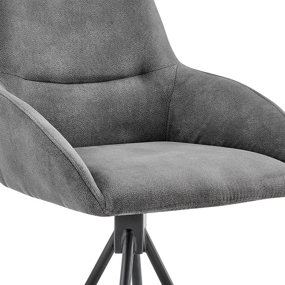 29" Charcoal And Black Iron Bar Height Bar Chair-8