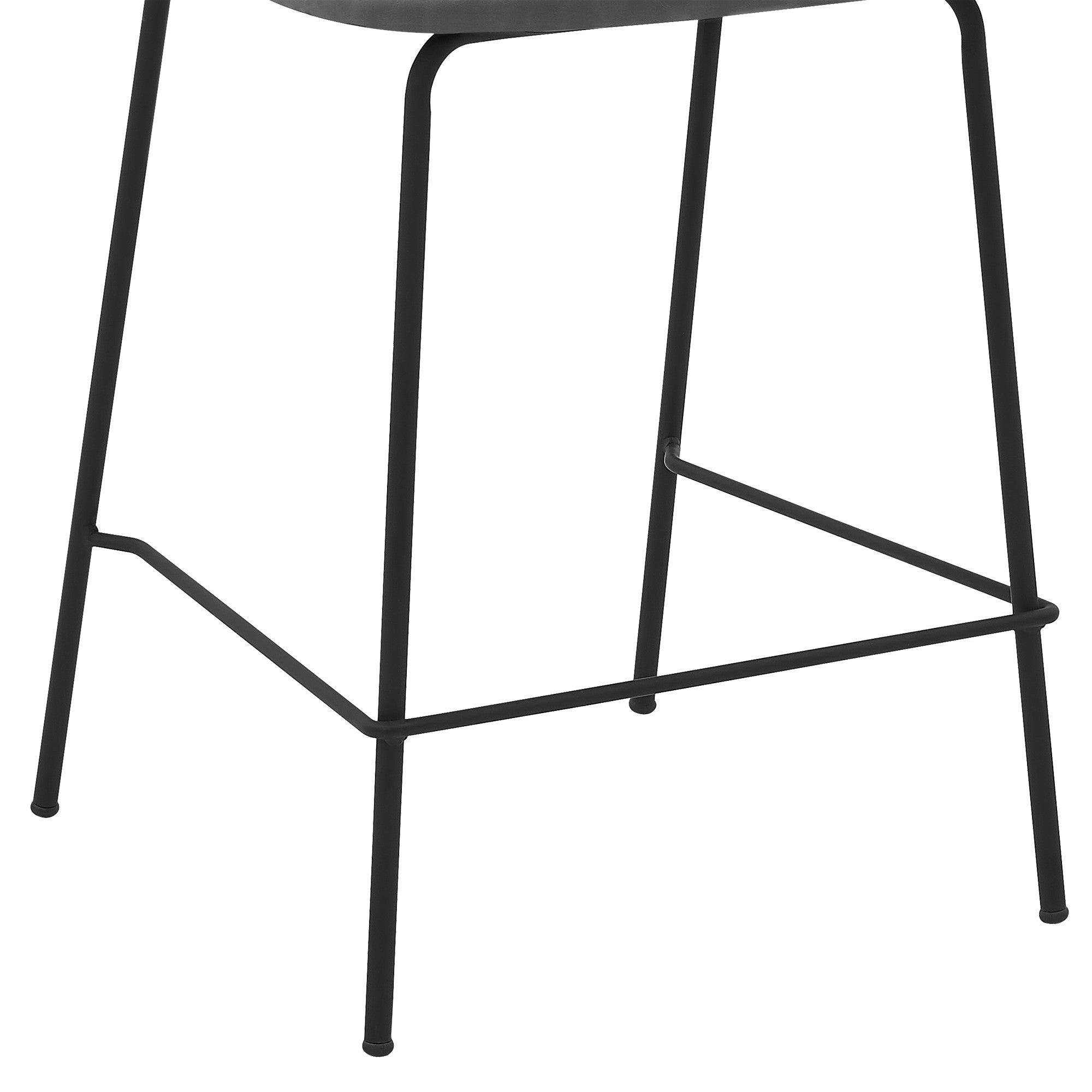 26" Gray And Black Iron Counter Height Bar Chair-6
