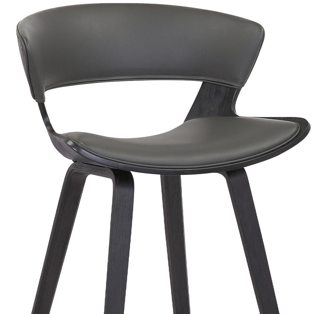 27" Gray And Black Iron Low Back Counter Height Bar Chair-7