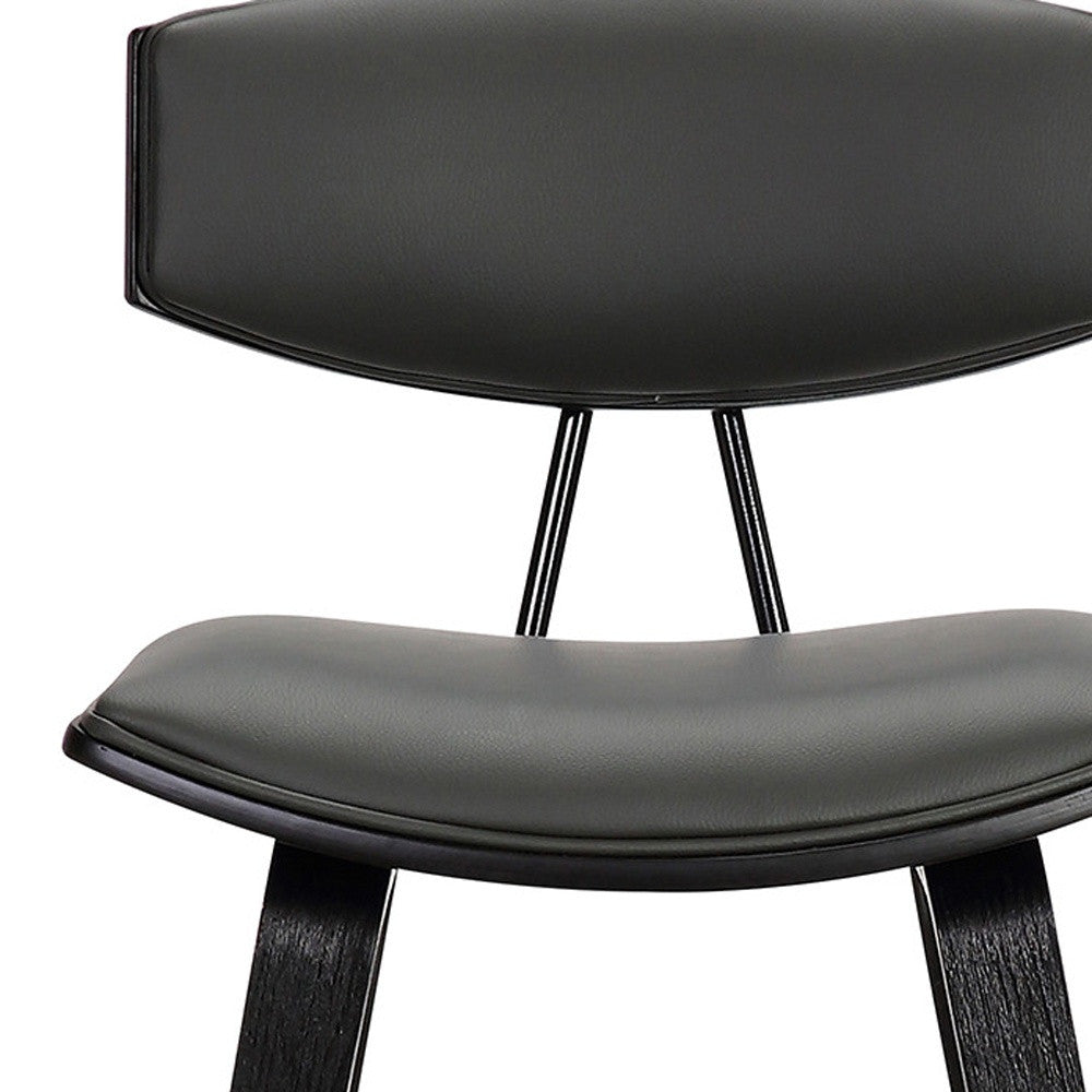 26" Gray and Black Faux Leather and Iron Low Back Counter Height Bar Chair-7