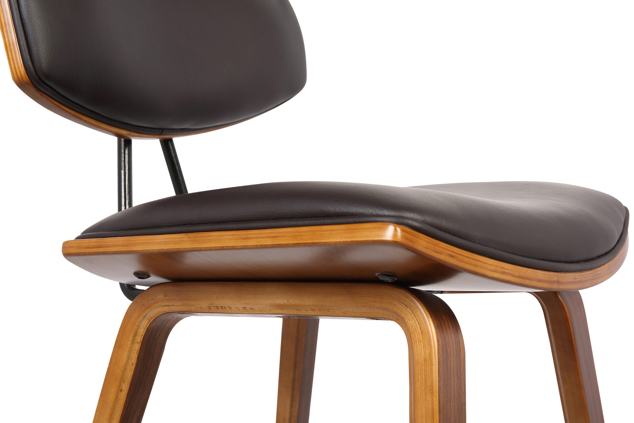 26" Brown Solid Wood Low Back Counter Height Bar Chair-8