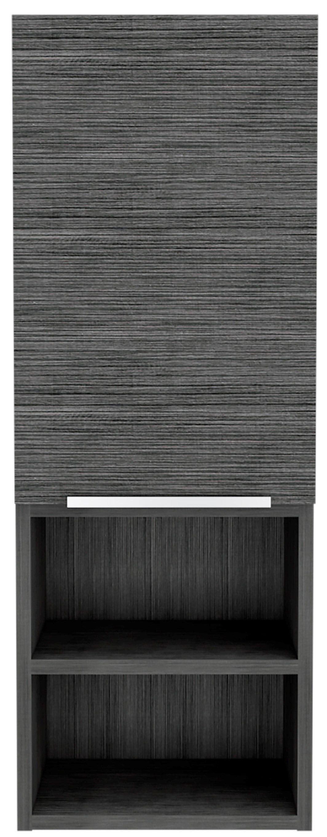 32" Smoky Gray Oak Accent Cabinet With Three Shelves-1