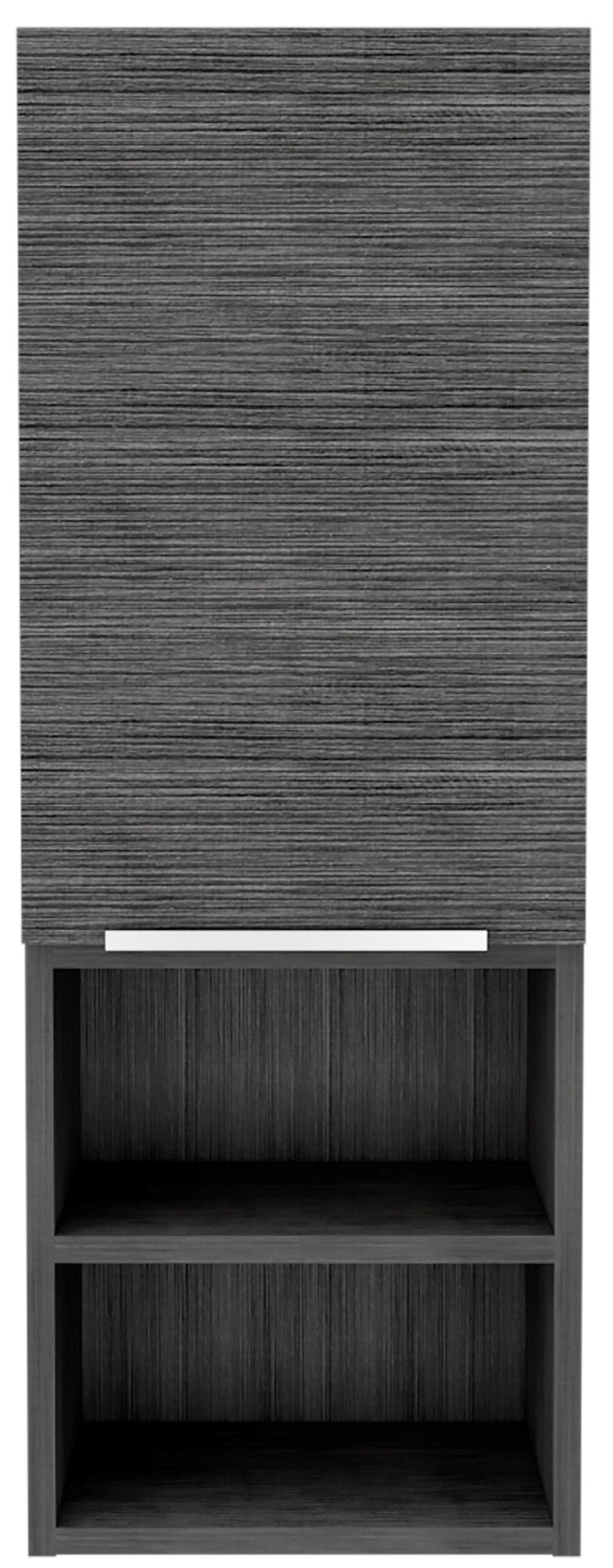 32" Smoky Gray Oak Accent Cabinet With Three Shelves-0