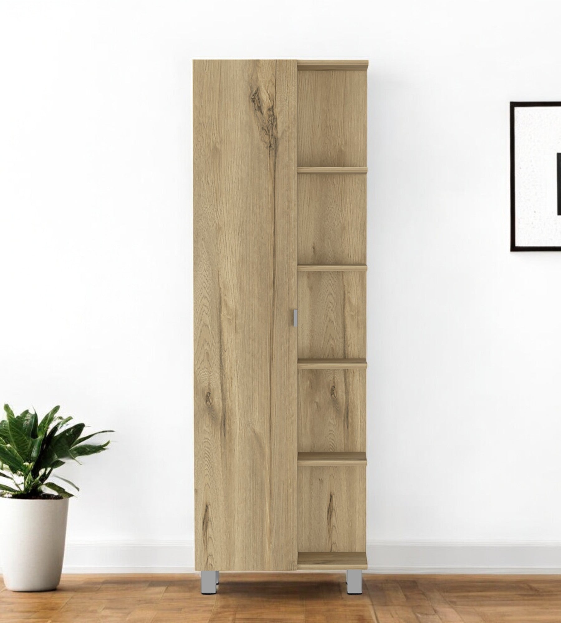 62" Oak Wood Pantry Or Storage Closet-0