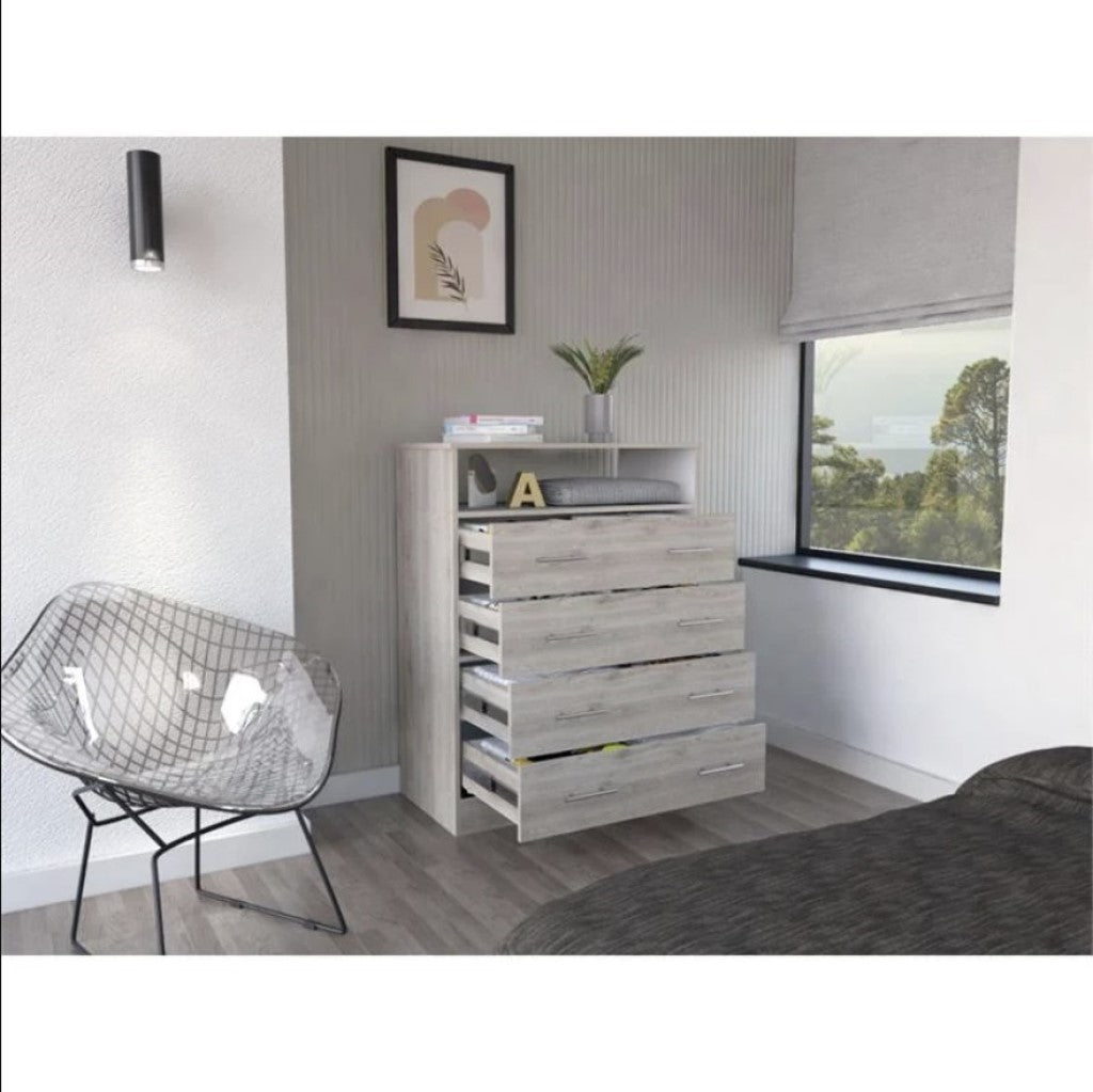 33" Light Grey Manufactured Wood Four Drawer Dresser-4
