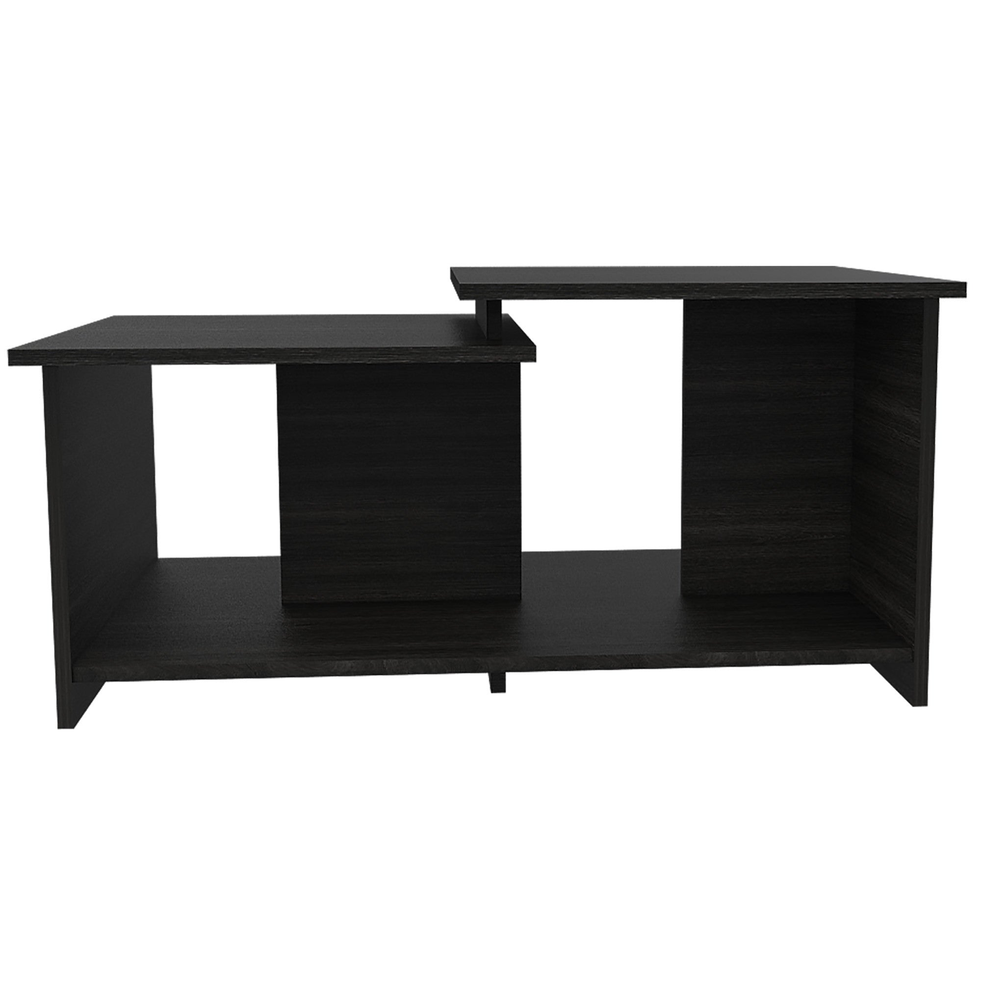 35" Black Wood Abstract Coffee Table-1
