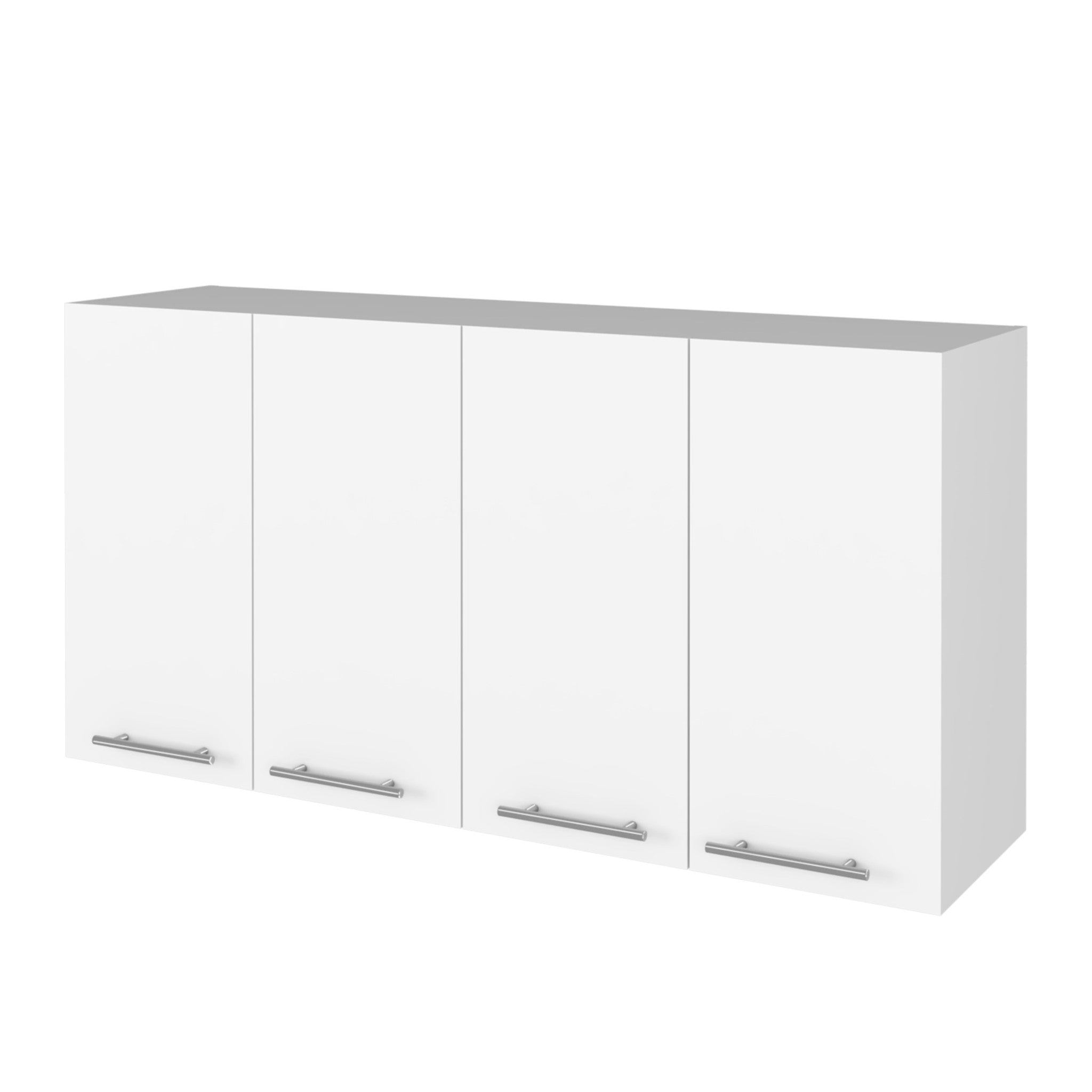 47" White Wood Wall Mounted Accent Chest With Four Doors-1