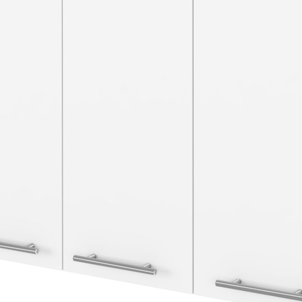 47" White Wood Wall Mounted Accent Chest With Four Doors-2