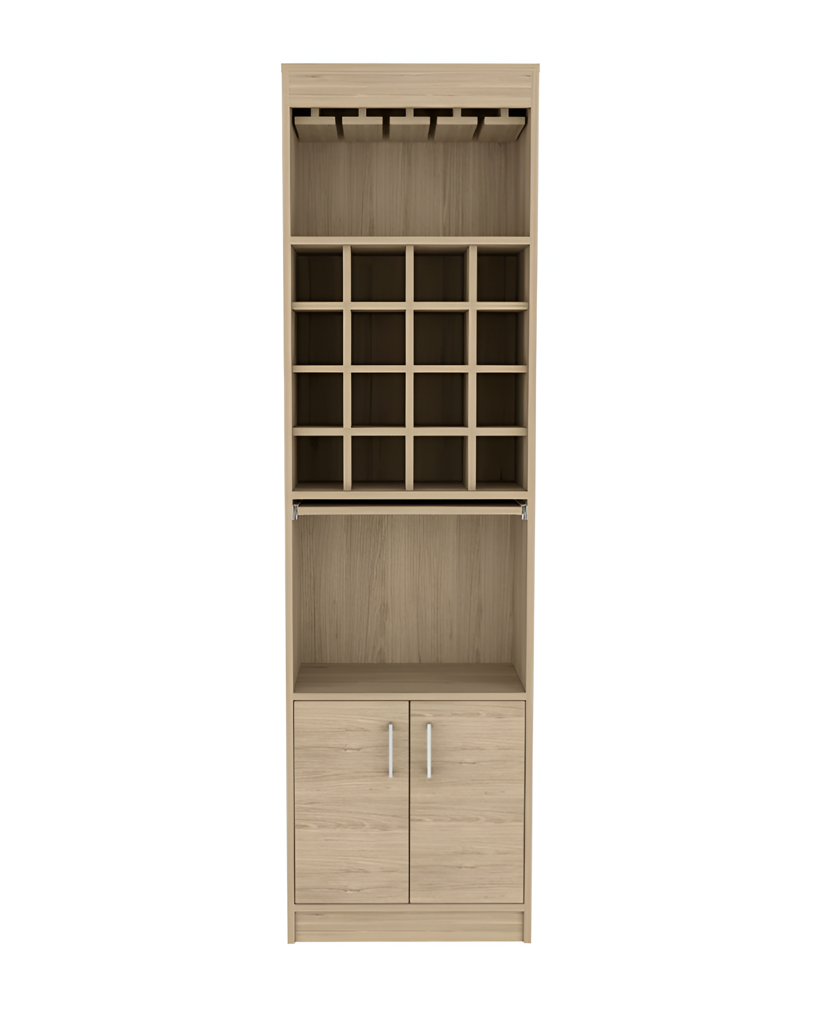 24" Natural Bar Cabinet With Eighteen Shelves-1