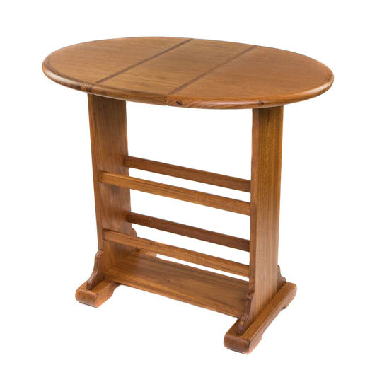 18" Brown Solid Wood Oval End Table-1