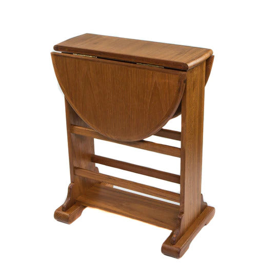 18" Brown Solid Wood Oval End Table-2