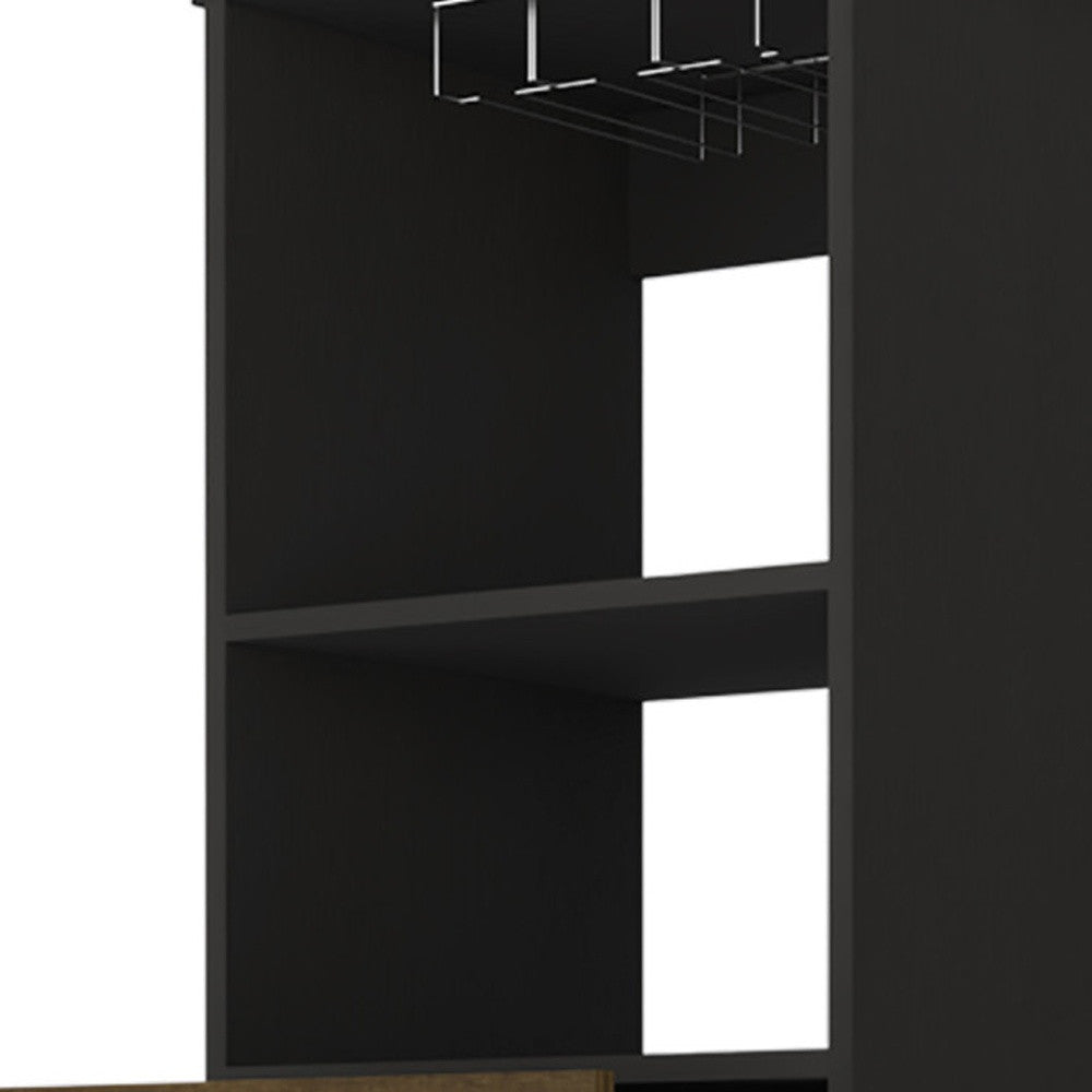18" Black Bar Cabinet With Two Drawers-3