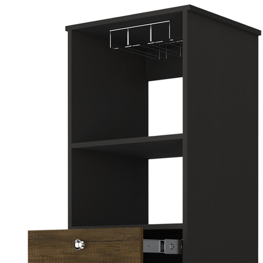 18" Black Bar Cabinet With Two Drawers-4
