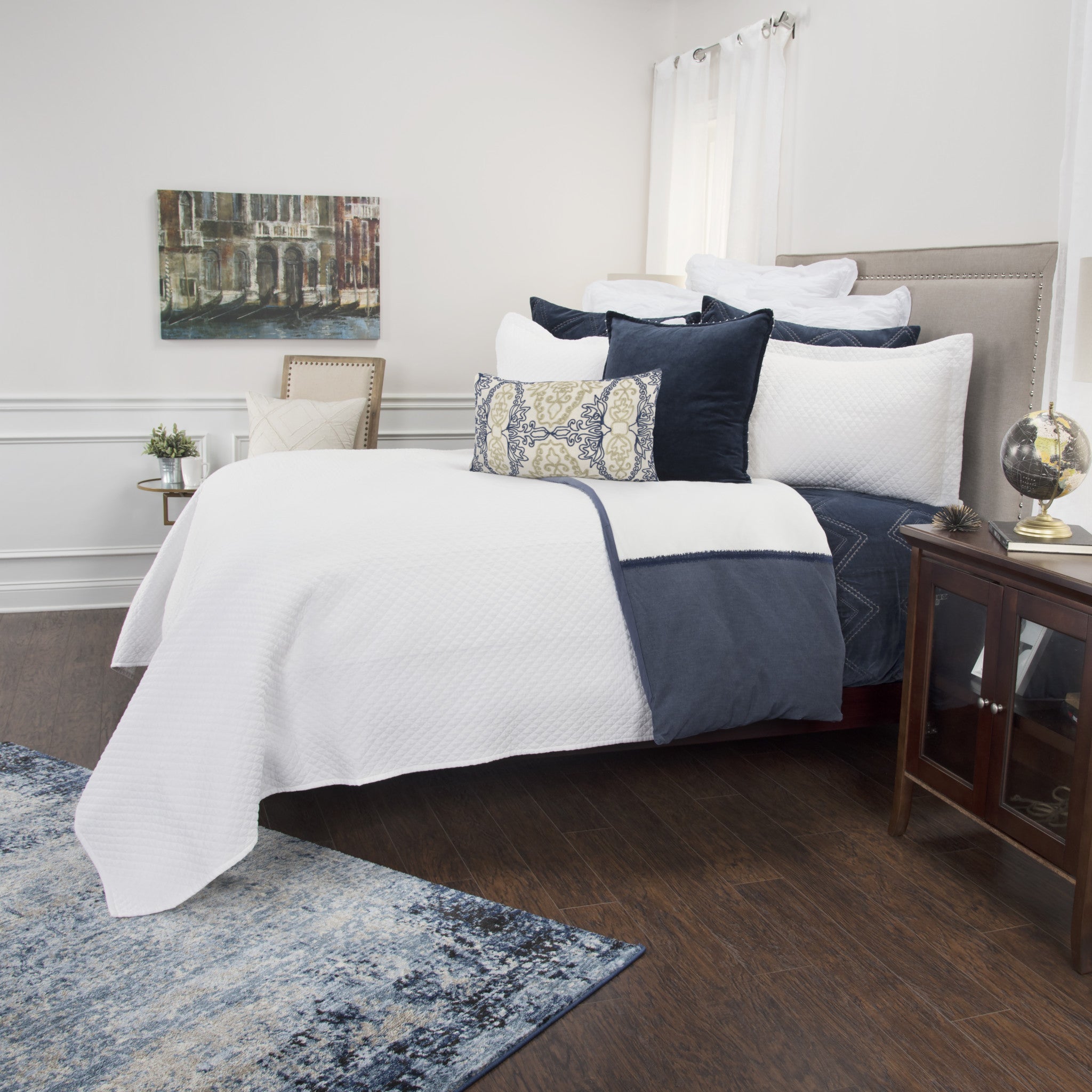 White Checkered King Quilt-7