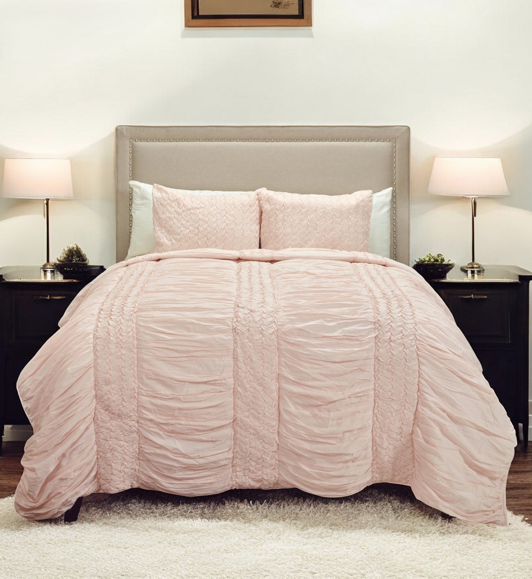 Pink Geometric Twin Quilt-0