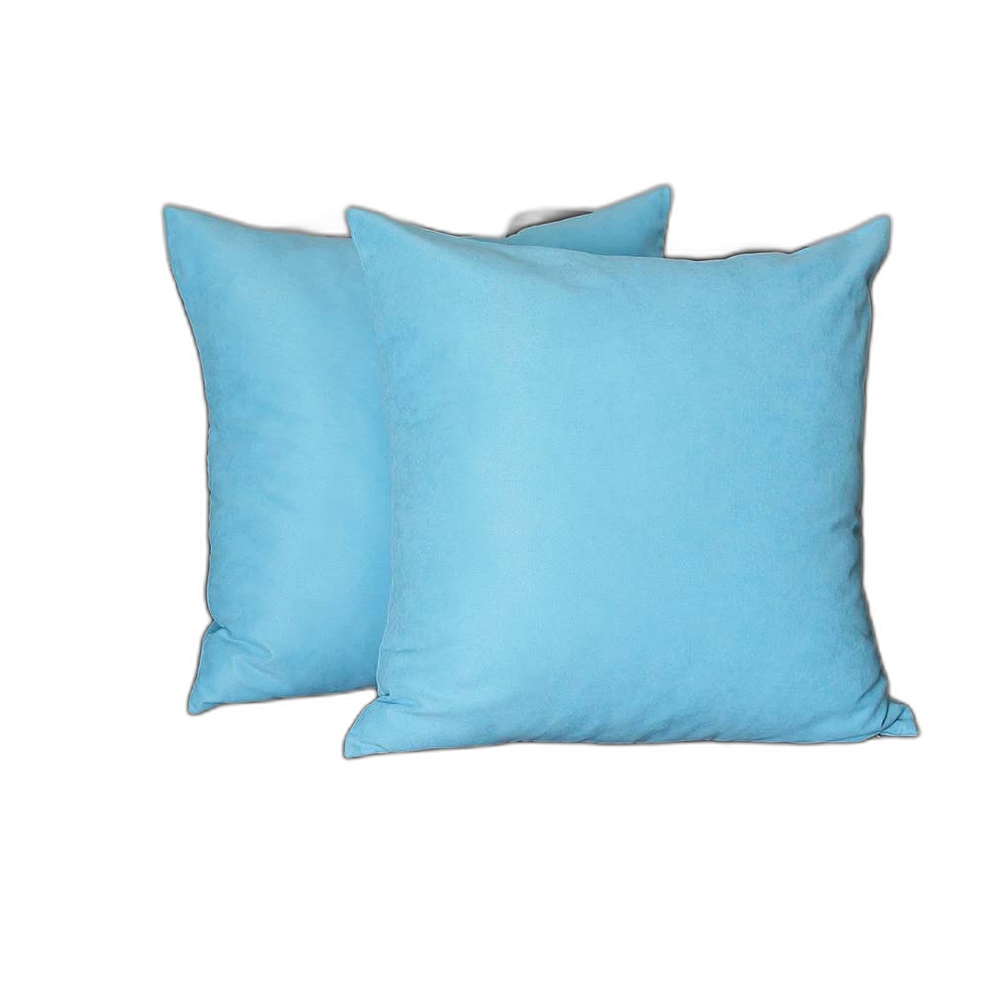 Set Of Two 22" X 22" Sky Blue Polyester Zippered Pillow Cover-1