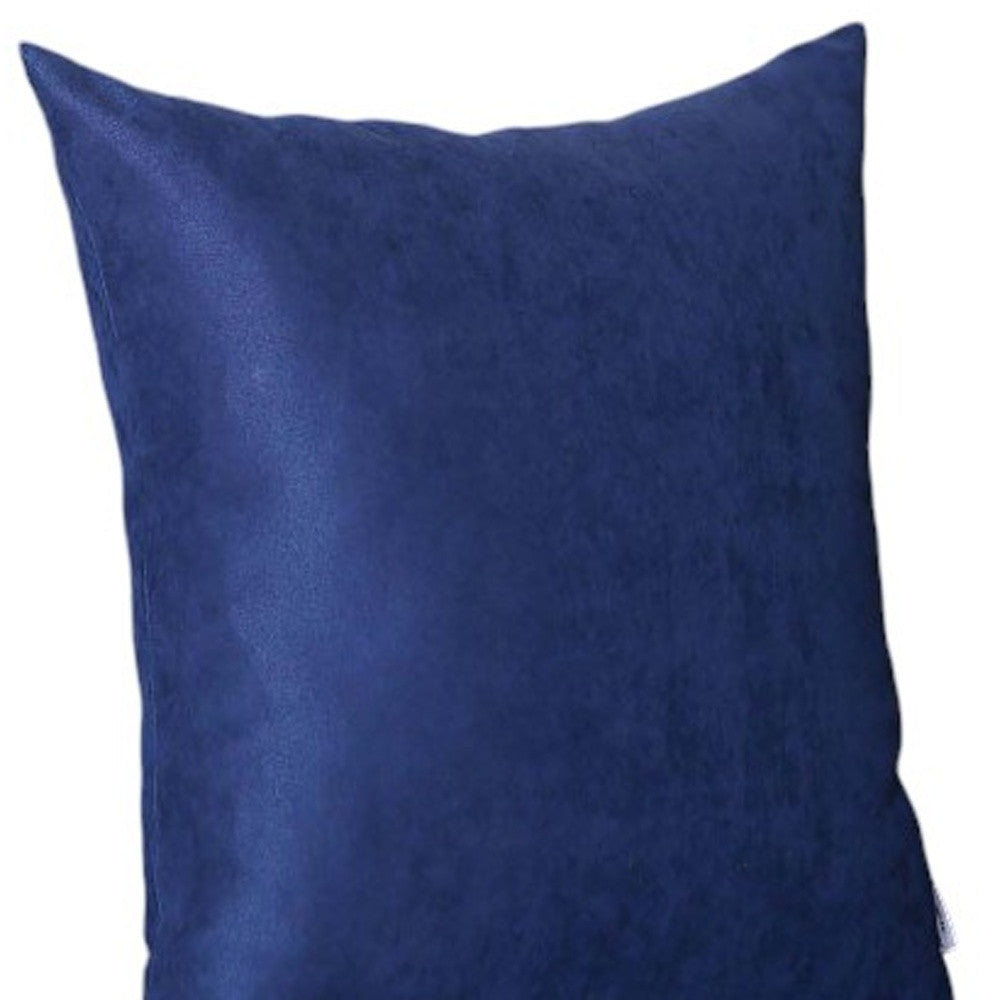 Set Of Four 20" X 20" Navy Blue Polyester Zippered Pillow Cover-4