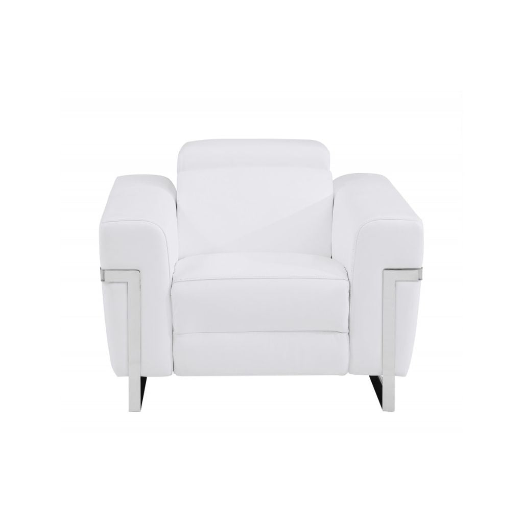 Three Piece White Italian Leather Six Person Seating Set-1