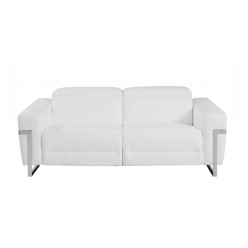 Three Piece White Italian Leather Six Person Seating Set-3