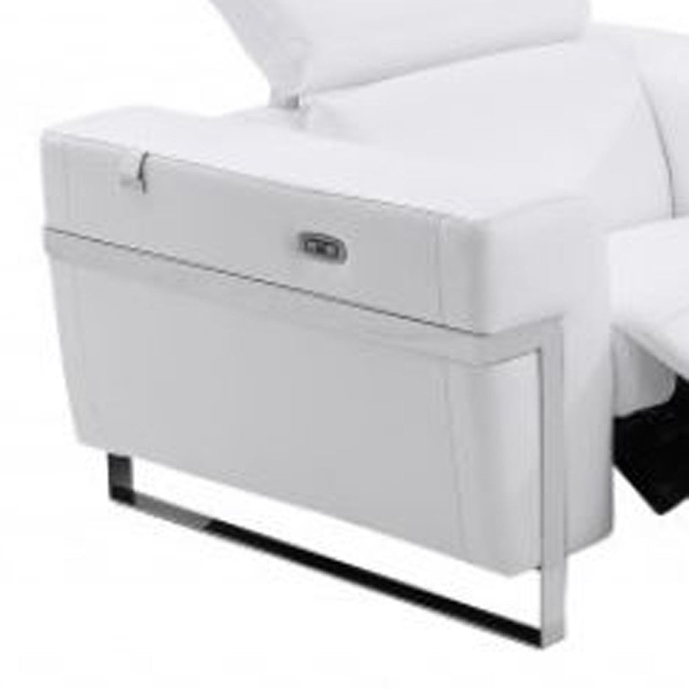 Three Piece White Italian Leather Six Person Seating Set-6