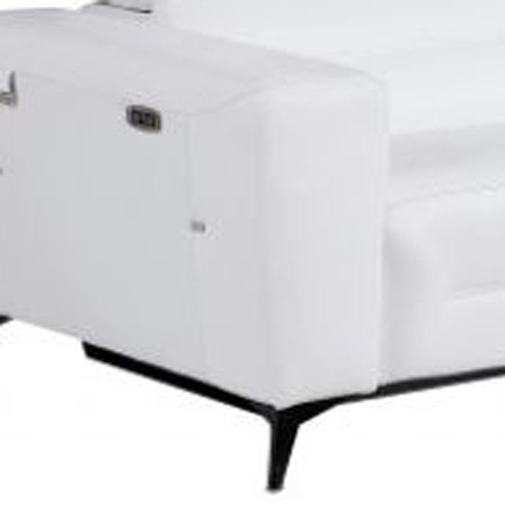 Two Piece White Italian Leather Five Person Seating Set-5