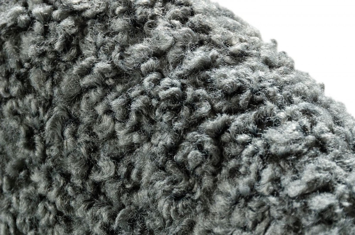 30" Gray and Brown Faux Fur Metal And Solid Wood Rocking Chair-6