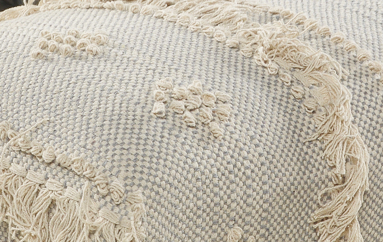 47" Cream And Black Leg Abstract Stripe and Dot Upholstery Bench-5