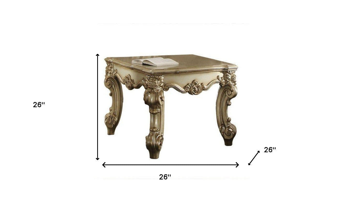 26" Gold Patina Manufactured Wood Square End Table-4
