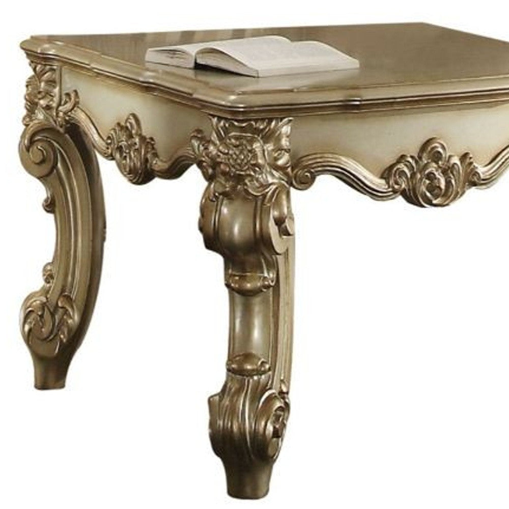 26" Gold Patina Manufactured Wood Square End Table-3