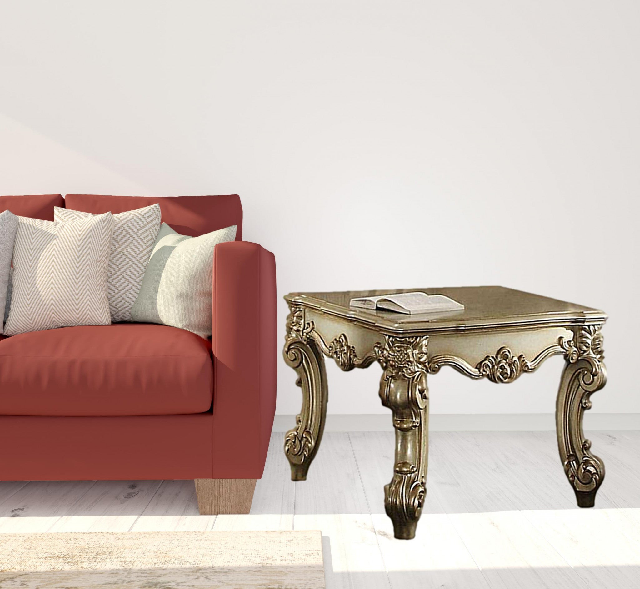 26" Gold Patina Manufactured Wood Square End Table-1