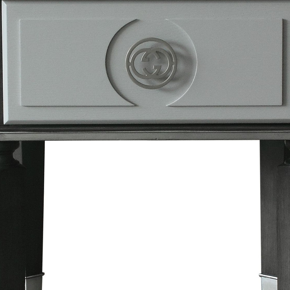 24" Charcoal And Light Gray Manufactured Wood Square End Table-4