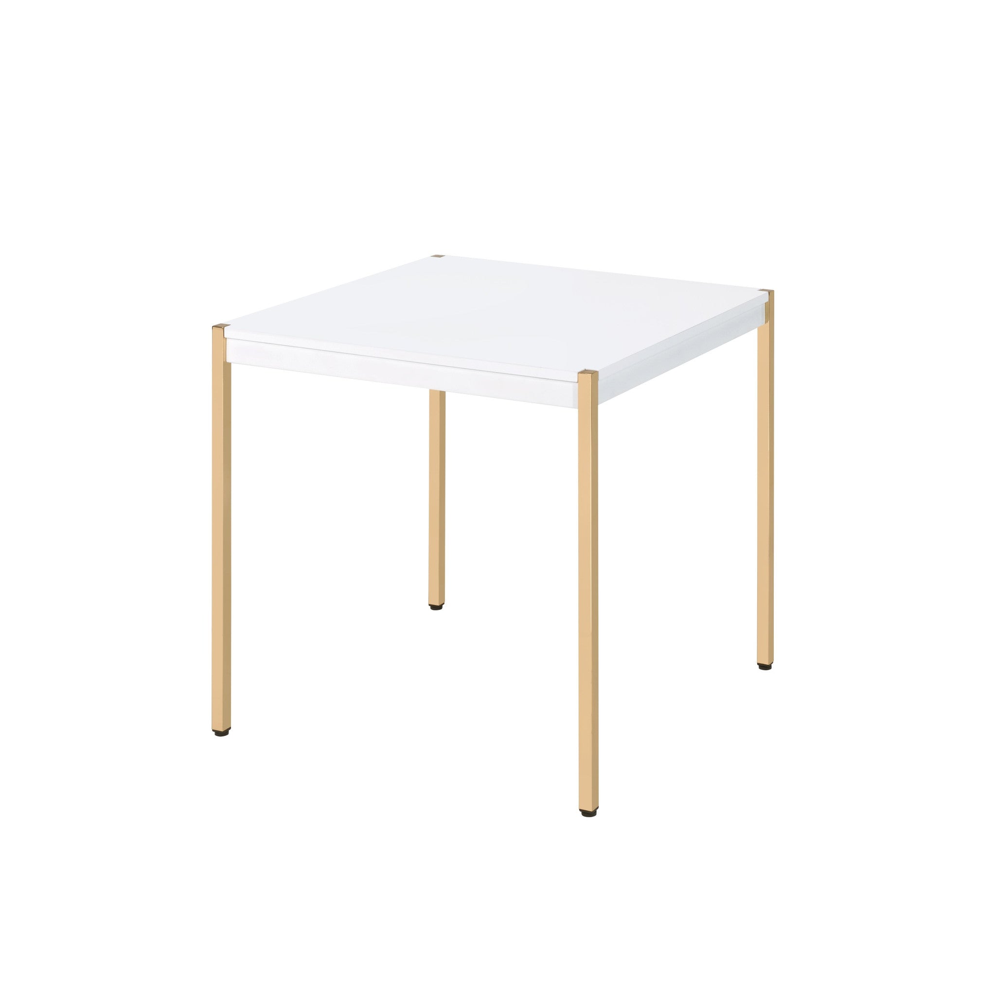 24" Gold And White Manufactured Wood Square End Table-1