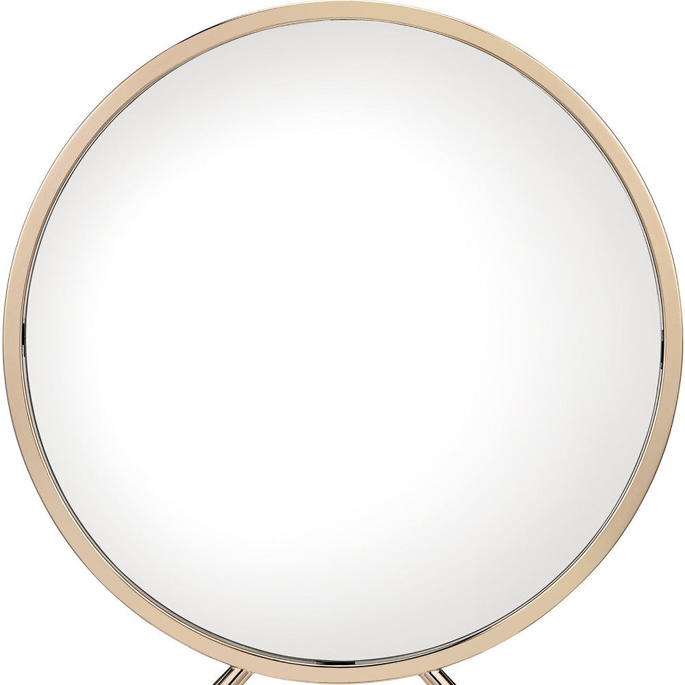 16" Round Metal Framed Freestanding Mirror-3