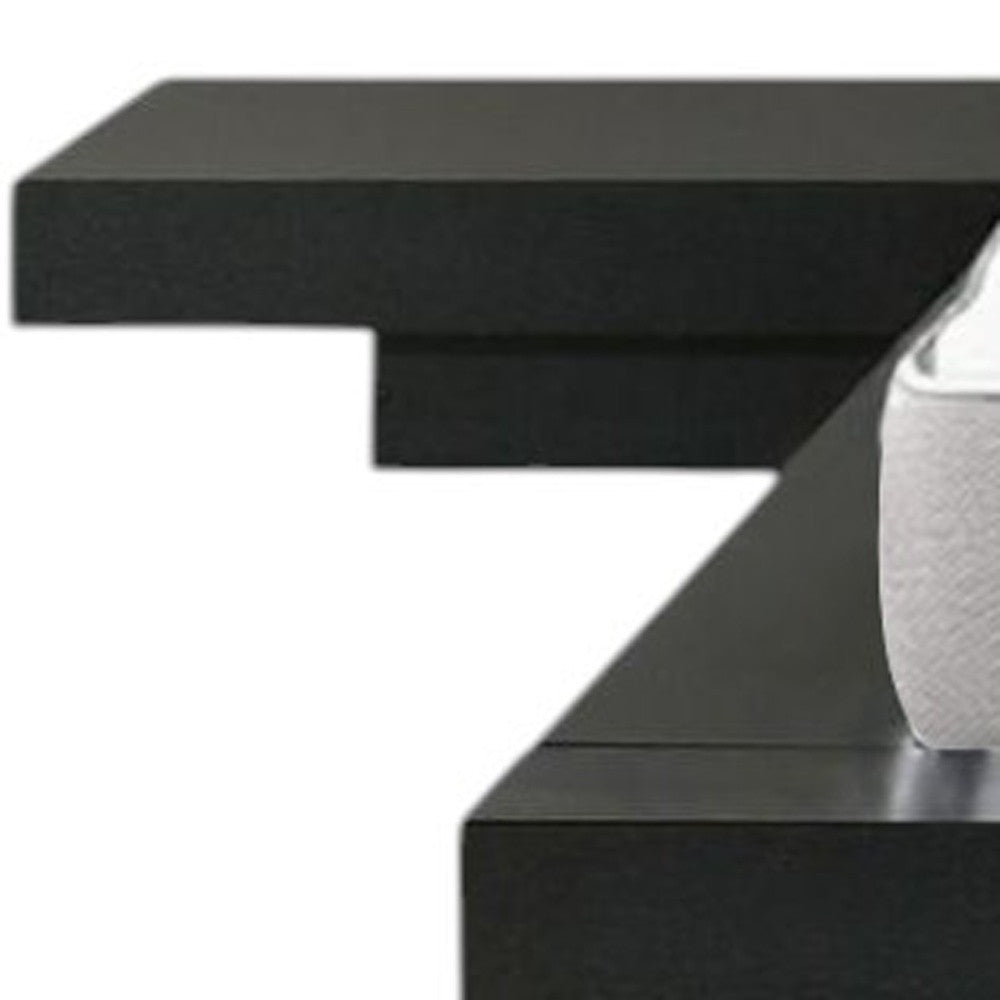 Black and White Solid Wood And Faux Leather Queen Bed Frame-2