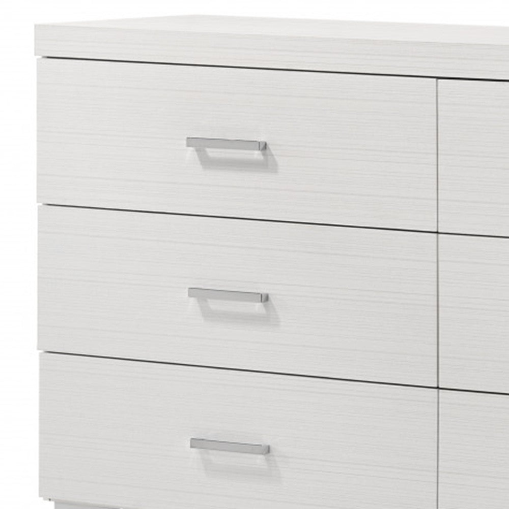 58" White Solid and Manufactured Wood Six Drawer Double Dresser-2