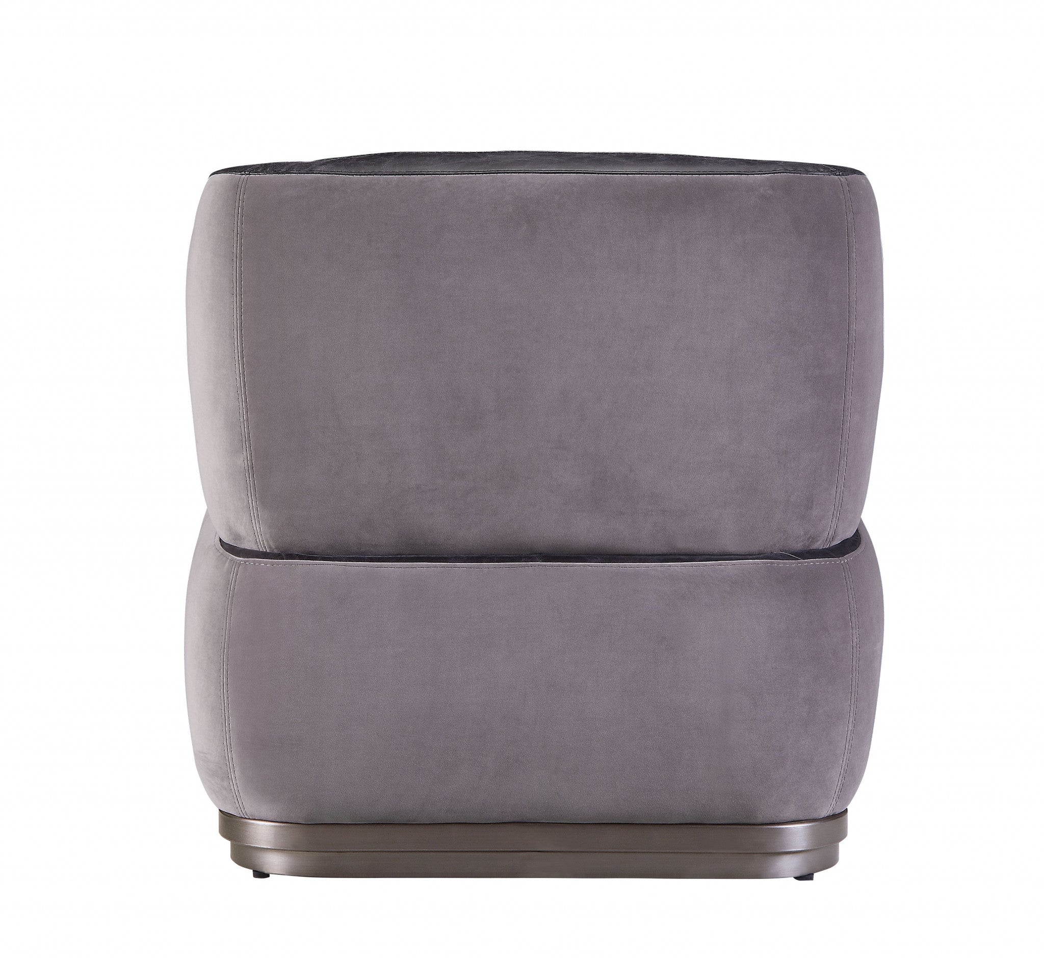 29" Slate Gray and Brown Velvet Slipper Chair-3