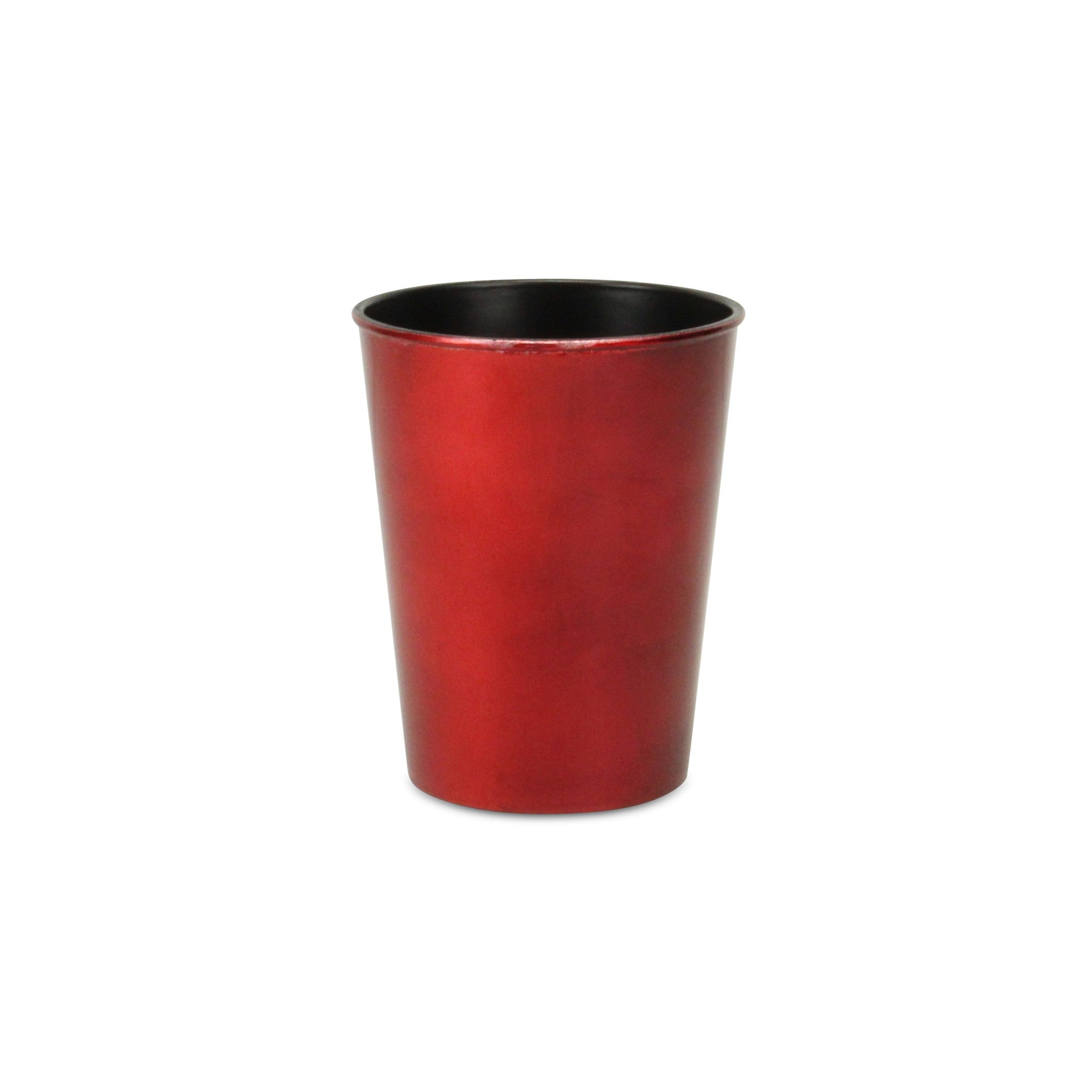 5" Red Recycled Plastic Indoor Outdoor Round Pot Planter-1