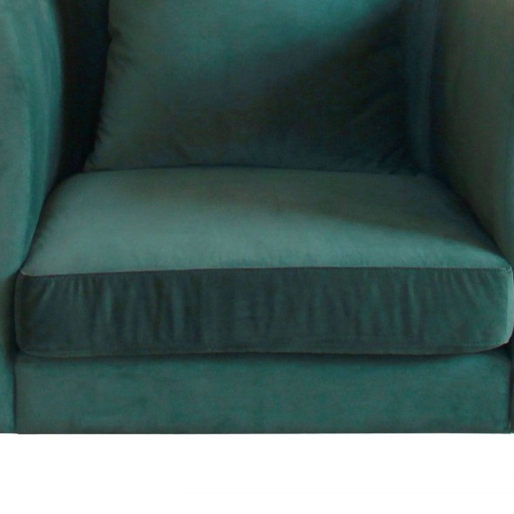 32" Green And Black Velvet Arm Chair-3
