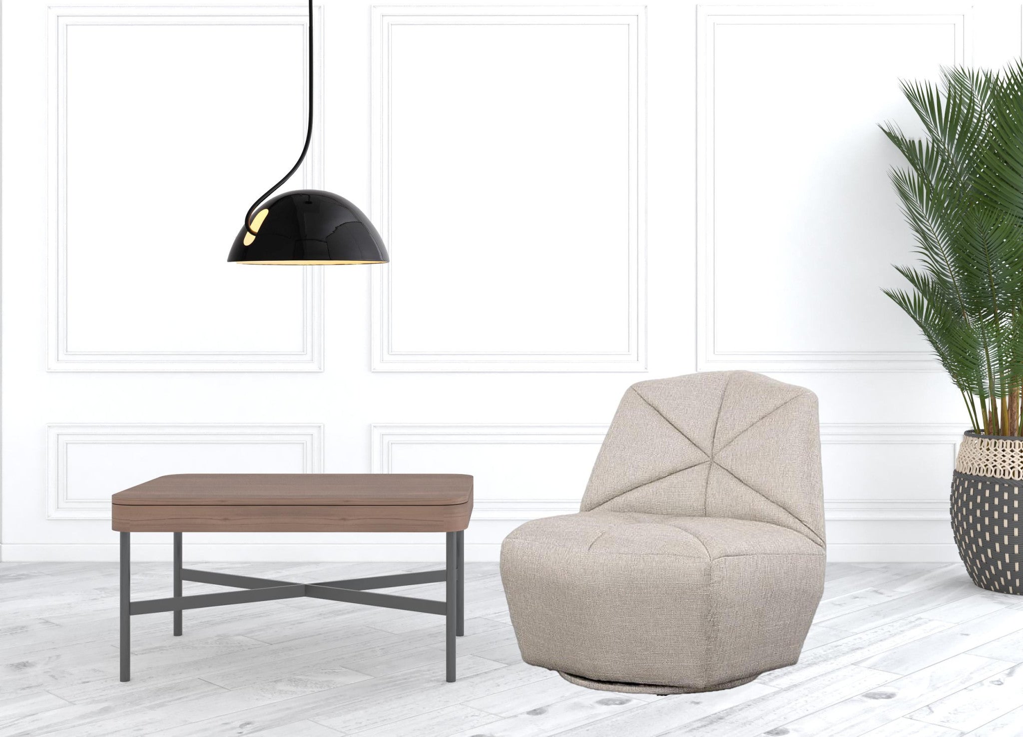 31" Gray Upholstered Lounge Chair-4