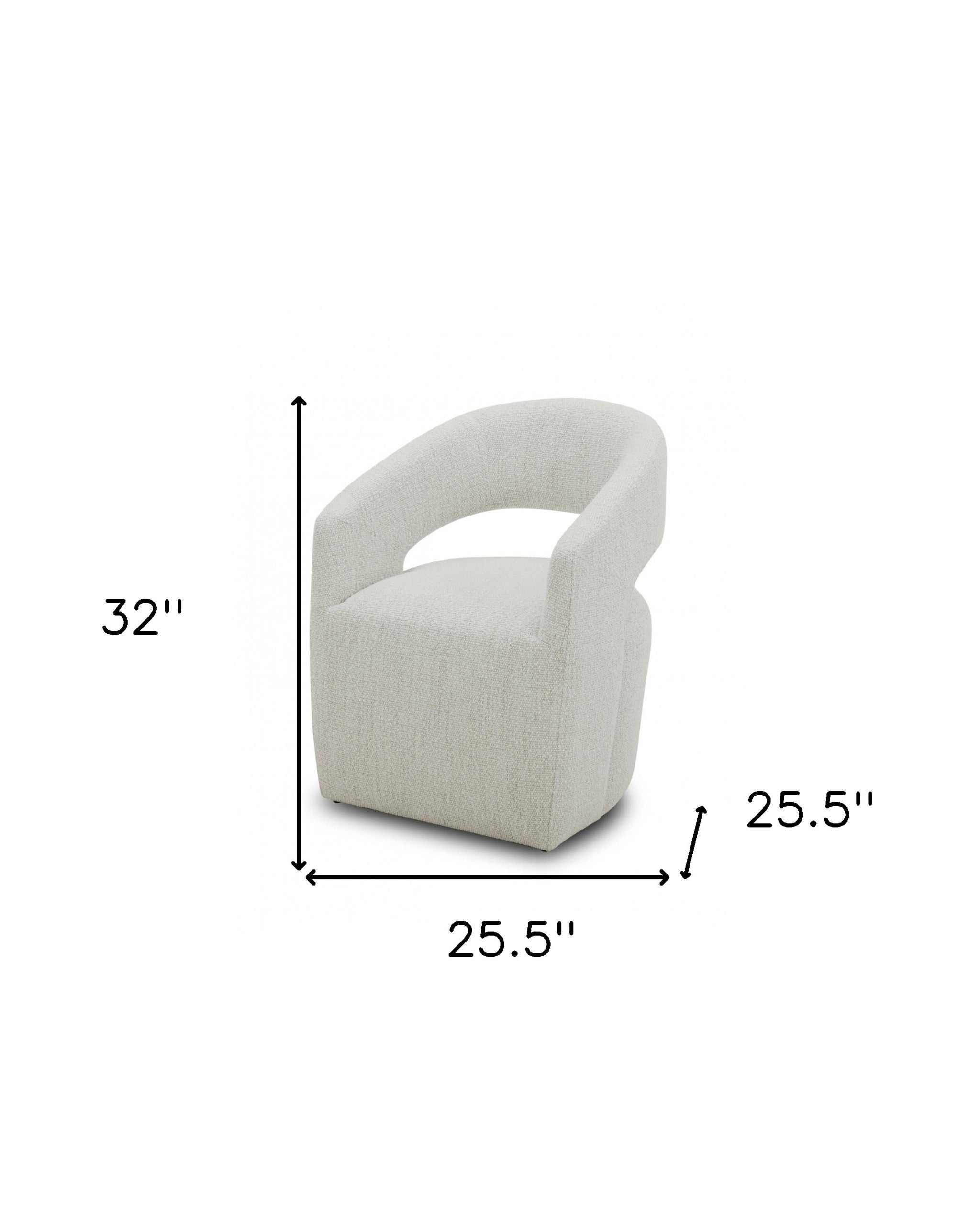26" Cream Fabric Arm Chair-4