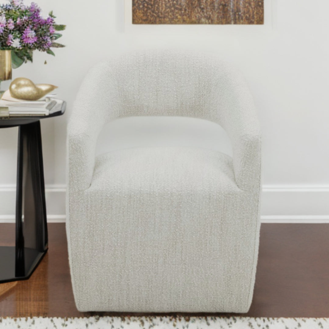 26" Cream Fabric Arm Chair-1