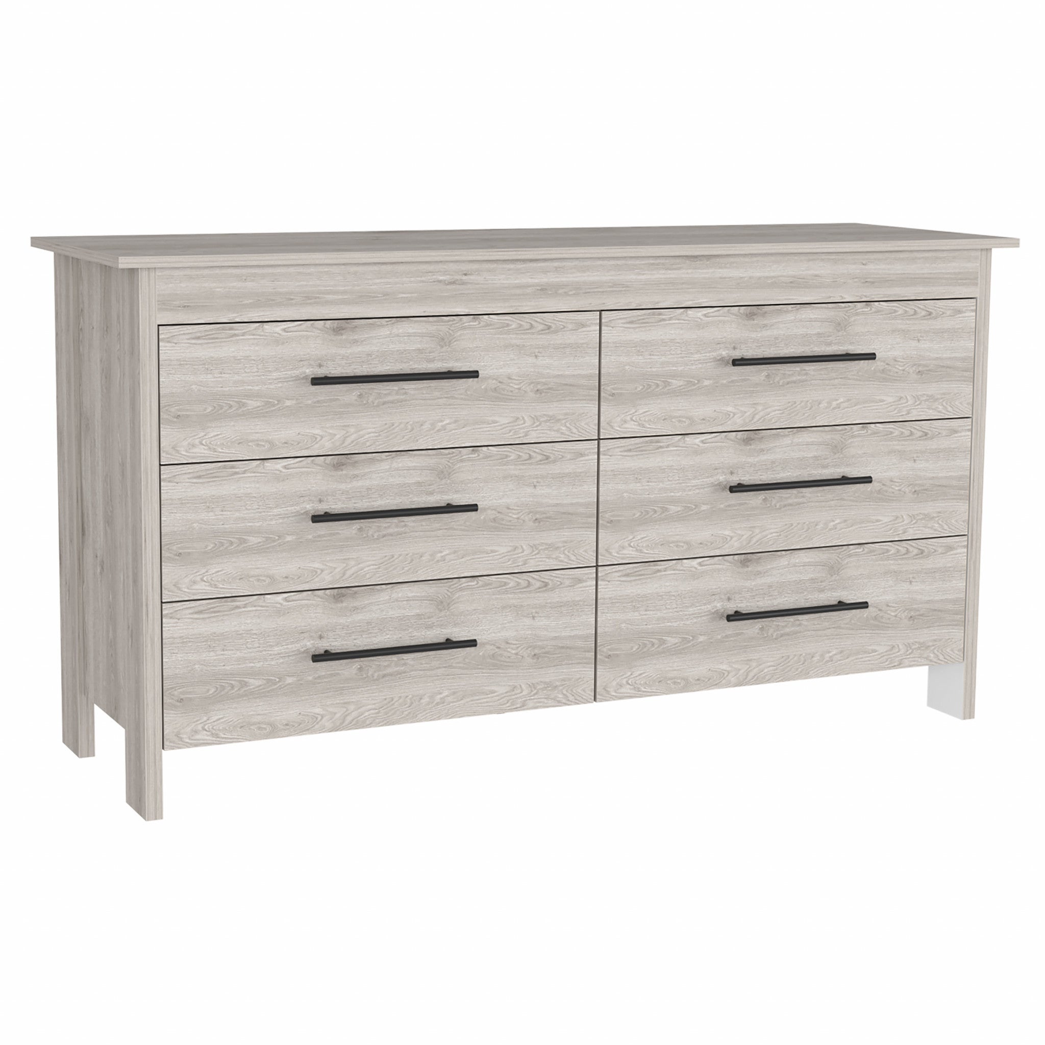 32" Light Gray Six Drawer Double Dresser-4