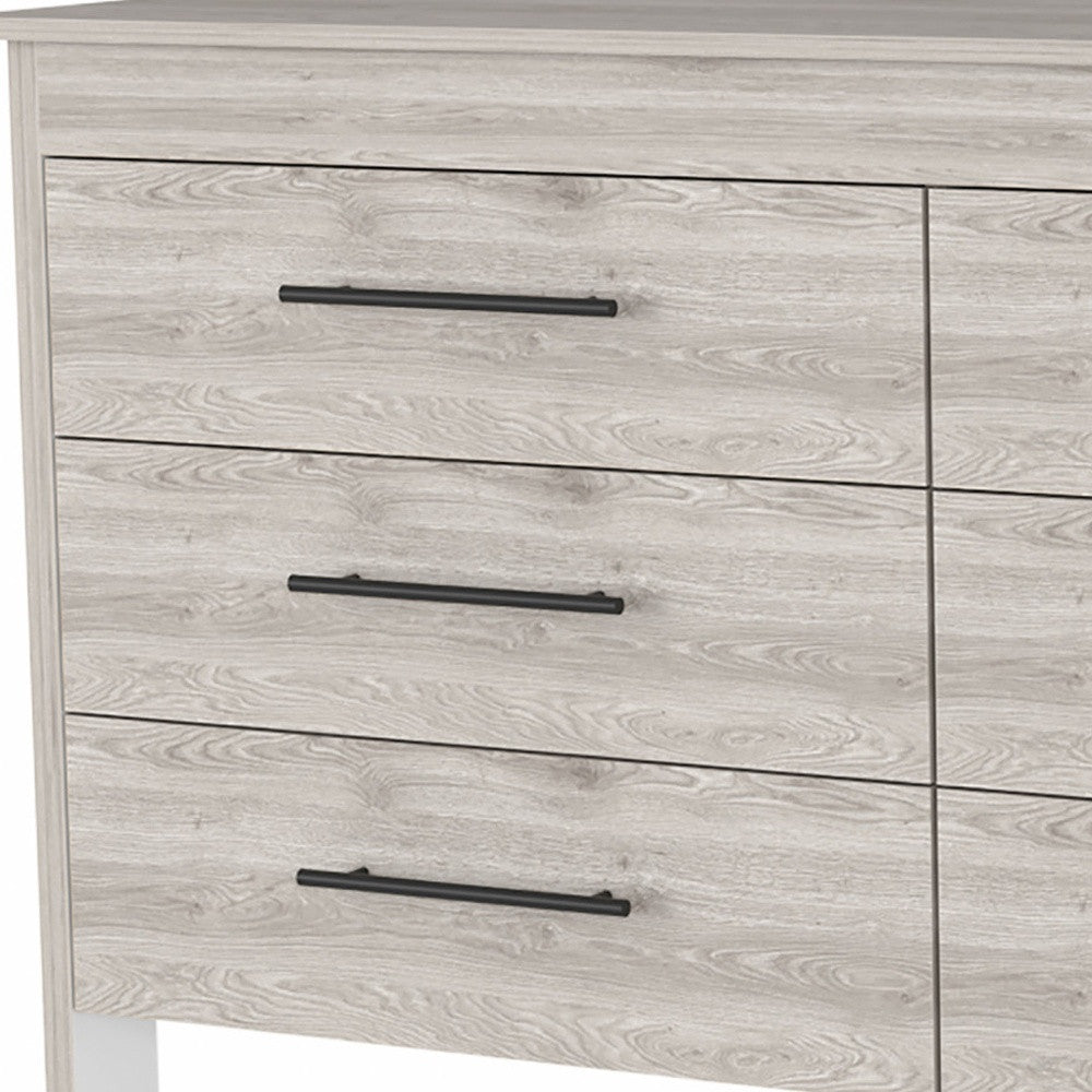 32" Light Gray Six Drawer Double Dresser-3