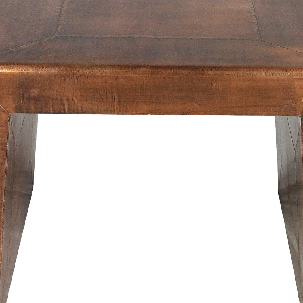 24" Copper Wood and Metal Square End Table-3