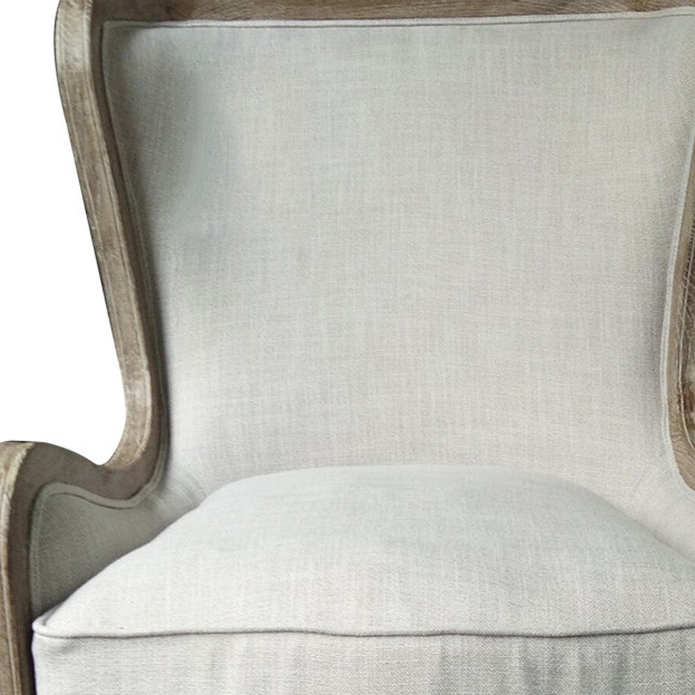 28" Ivory Taupe Linen Solid Color Lounge Chair-3