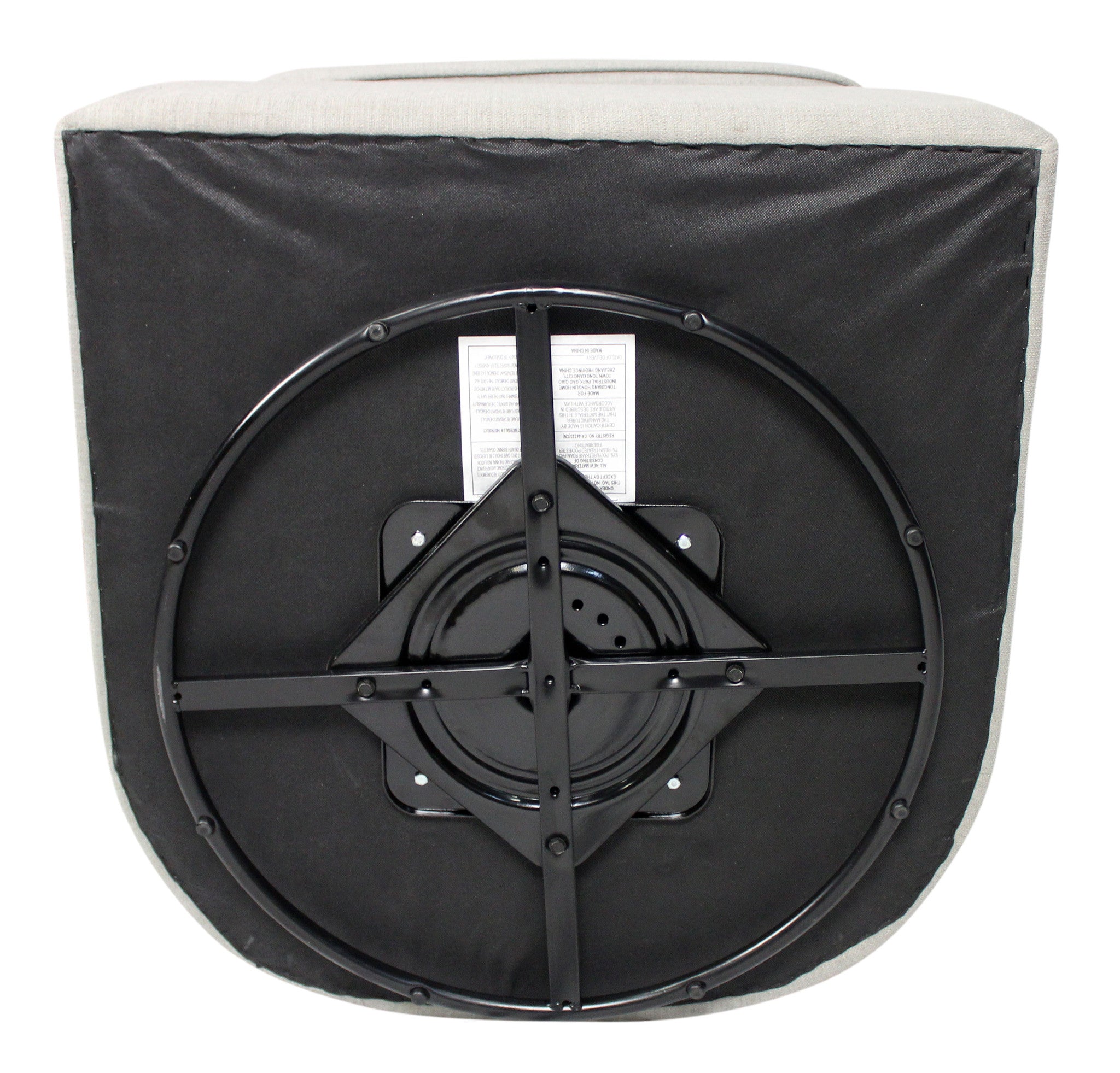 30" Gray Polyester Blend Solid Color Swivel Arm Chair-2