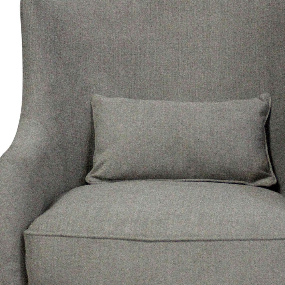 30" Gray Polyester Blend Solid Color Swivel Arm Chair-4