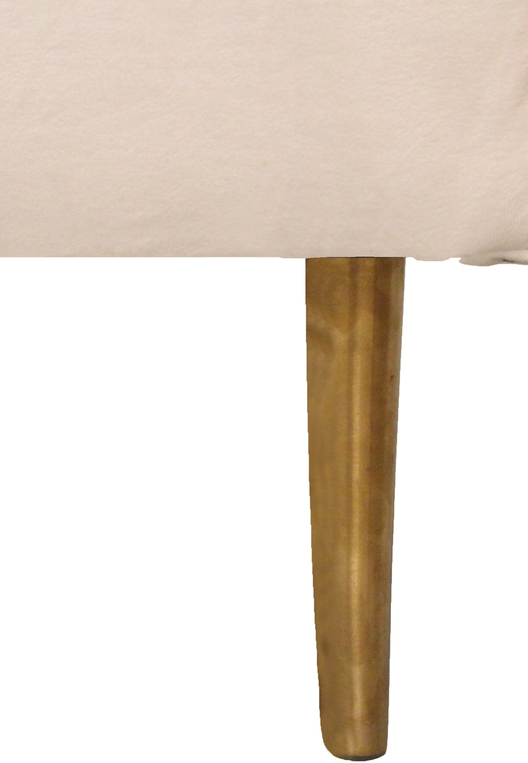 37" Ivory Velvet And Gold Solid Color Lounge Chair-5