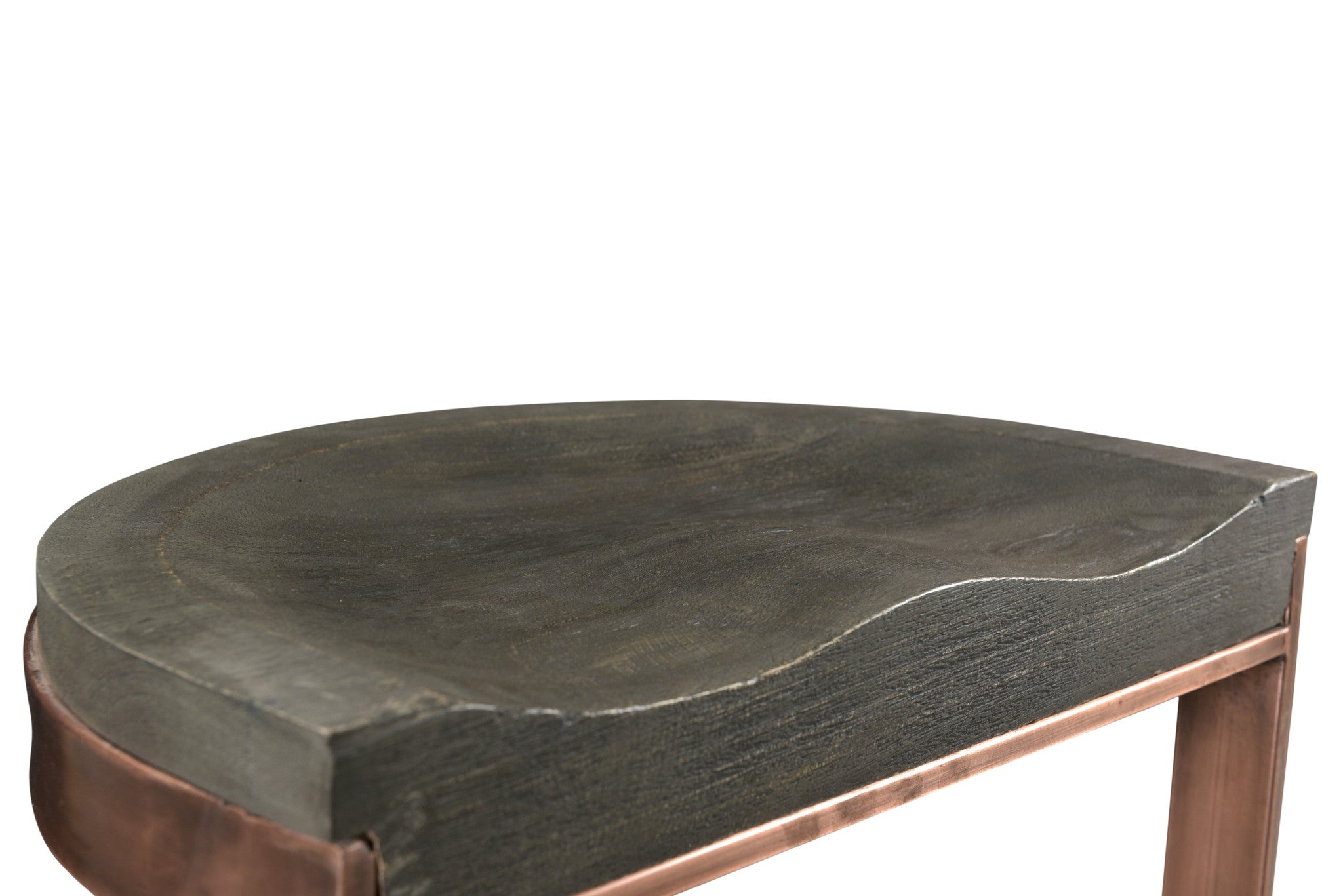 30" Gray And Copper Iron Backless Bar Height Bar Chair-4