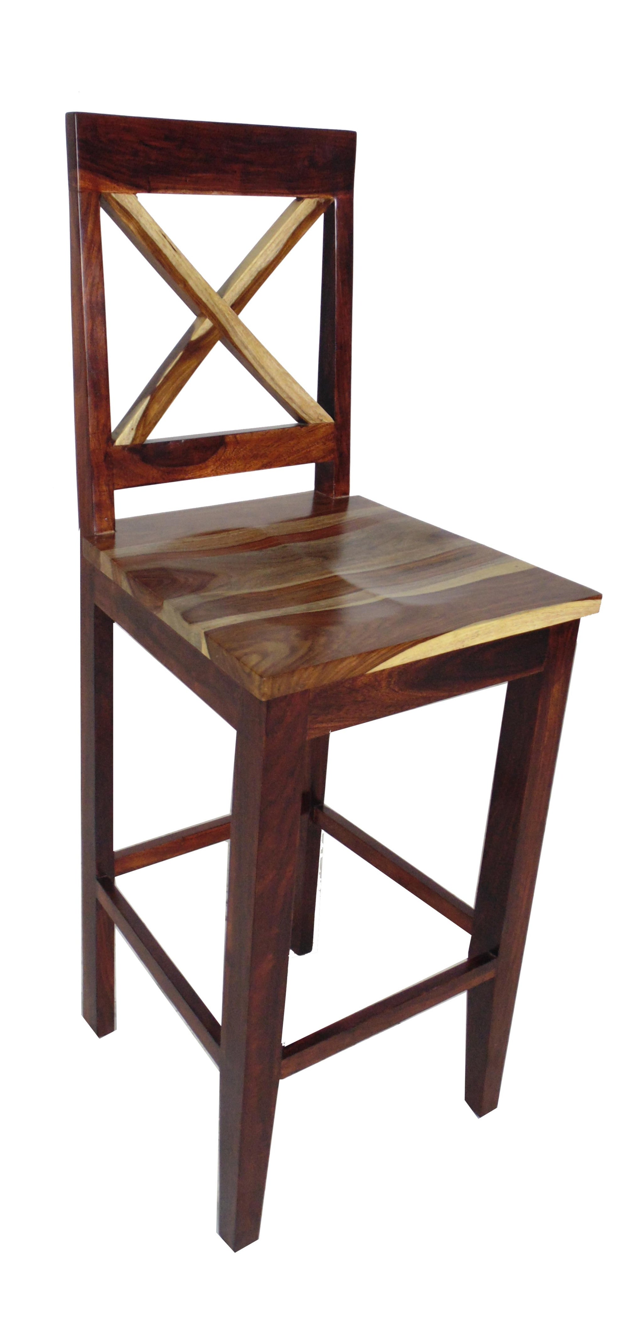 30" Brown Solid Wood Bar Height Bar Chair-0